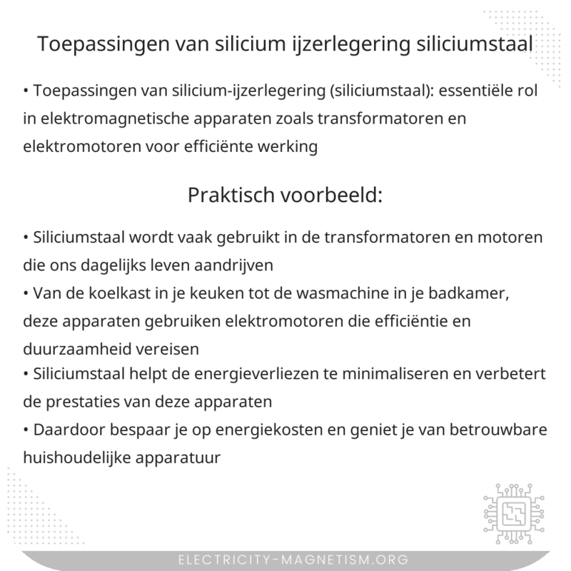 Toepassingen van Silicium-IJzerlegering (Siliciumstaal)
