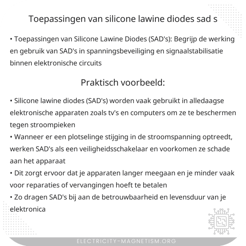 Toepassingen van Silicone Lawine Diodes (SAD's)