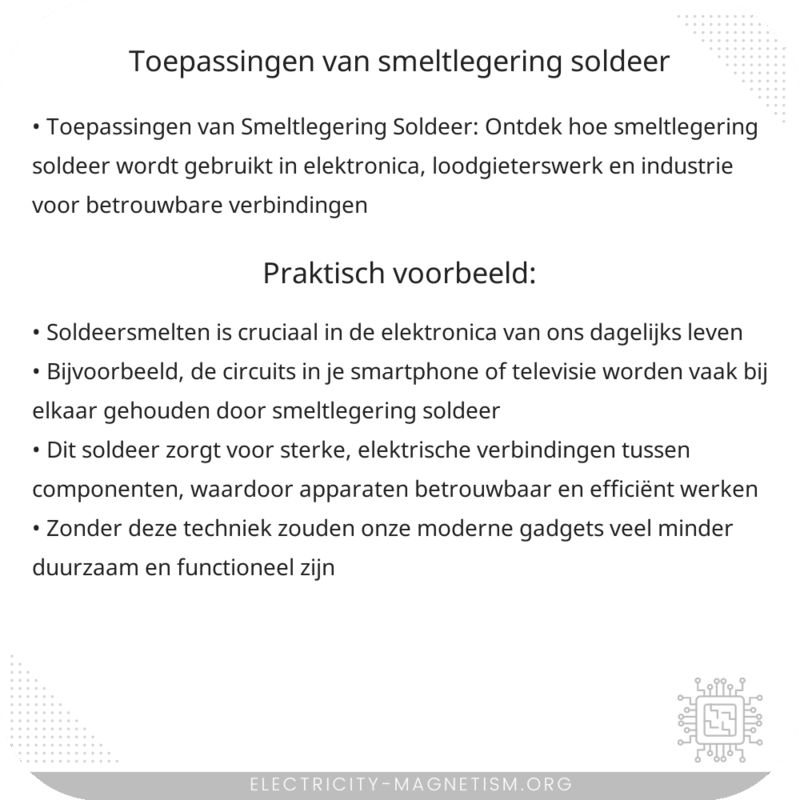 Toepassingen van Smeltlegering Soldeer