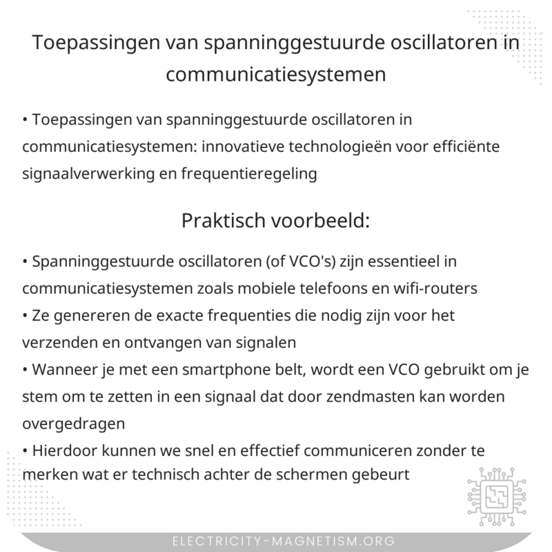 Toepassingen van spanninggestuurde oscillatoren in communicatiesystemen