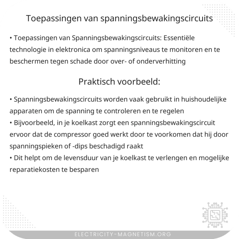 Toepassingen van Spanningsbewakingscircuits
