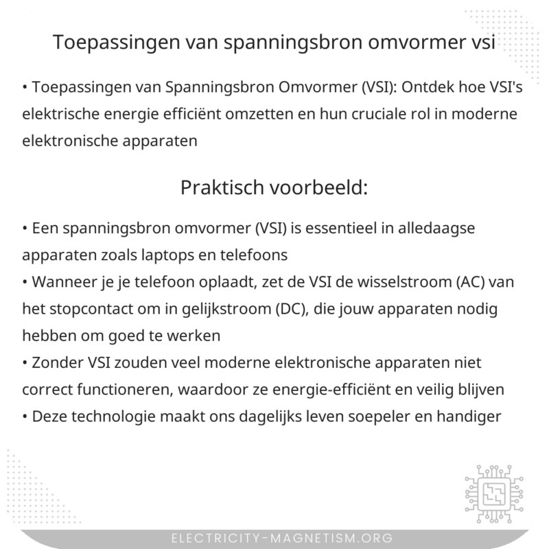 Toepassingen van Spanningsbron Omvormer (VSI)