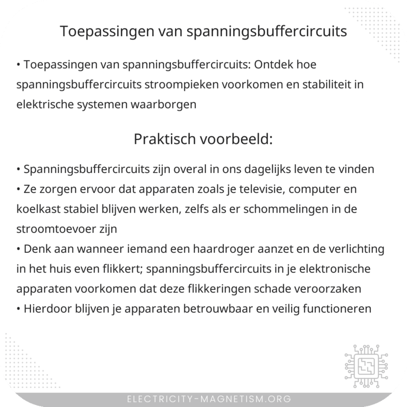 Toepassingen van Spanningsbuffercircuits