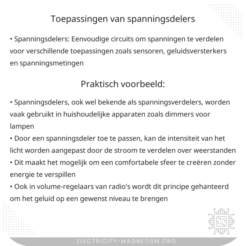 Toepassingen van Spanningsdelers
