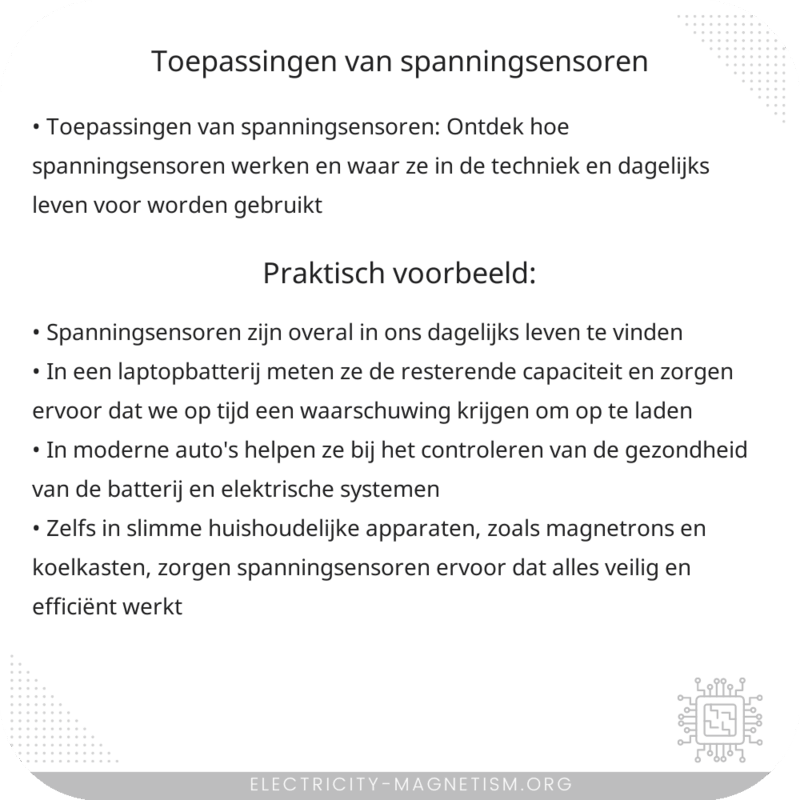 Toepassingen van Spanningsensoren