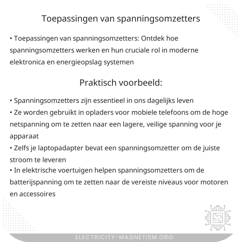 Toepassingen van Spanningsomzetters