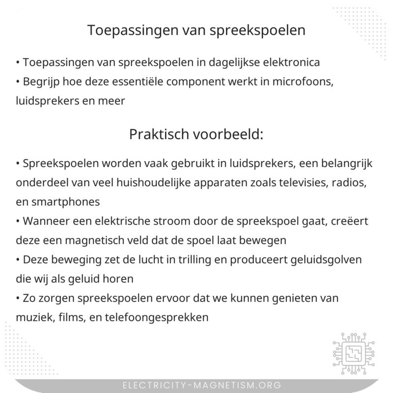 Toepassingen van Spreekspoelen