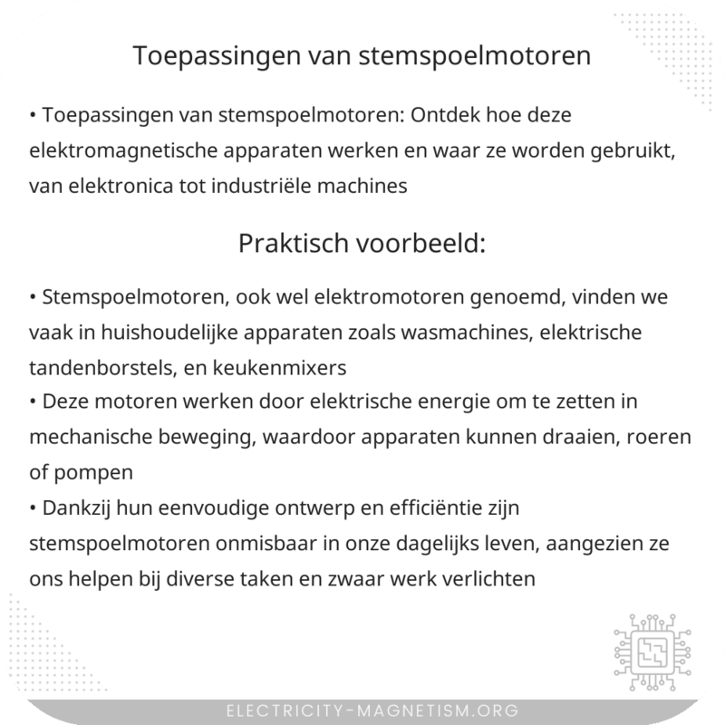 Toepassingen van Stemspoelmotoren