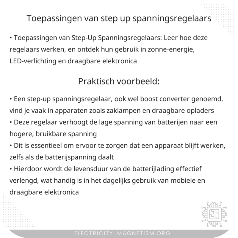 Toepassingen van Step-Up Spanningsregelaars