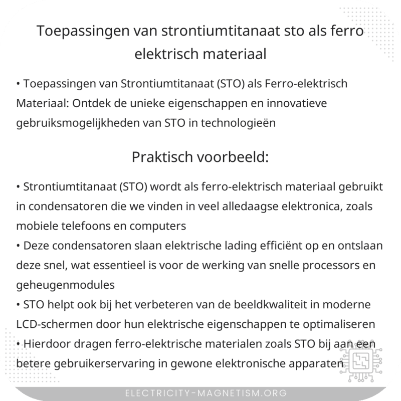 Toepassingen van Strontiumtitanaat (STO) als Ferro-elektrisch Materiaal