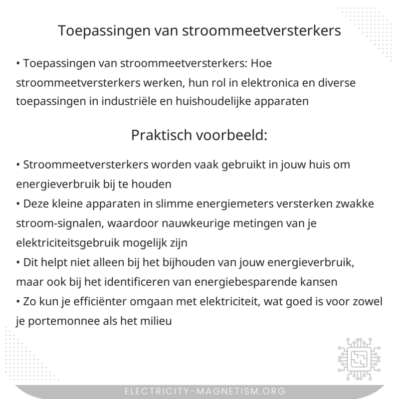 Toepassingen van Stroommeetversterkers