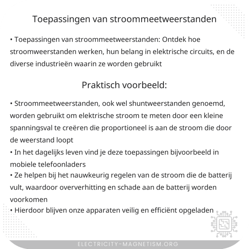 Toepassingen van Stroommeetweerstanden