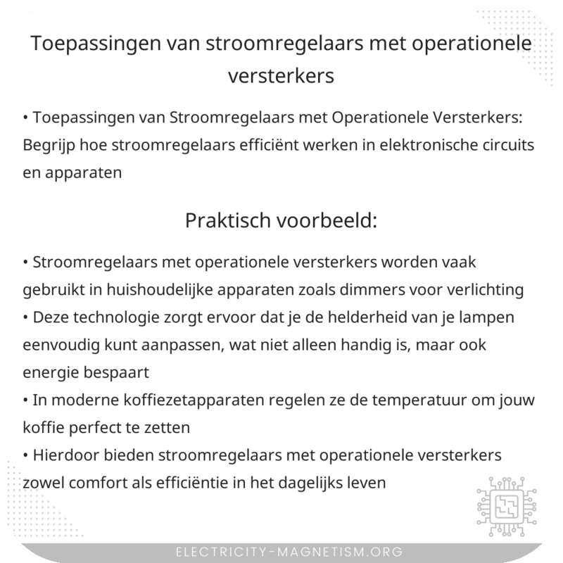 Toepassingen van Stroomregelaars met Operationele Versterkers