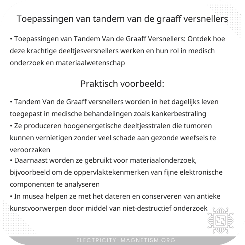 Toepassingen van Tandem Van de Graaff Versnellers