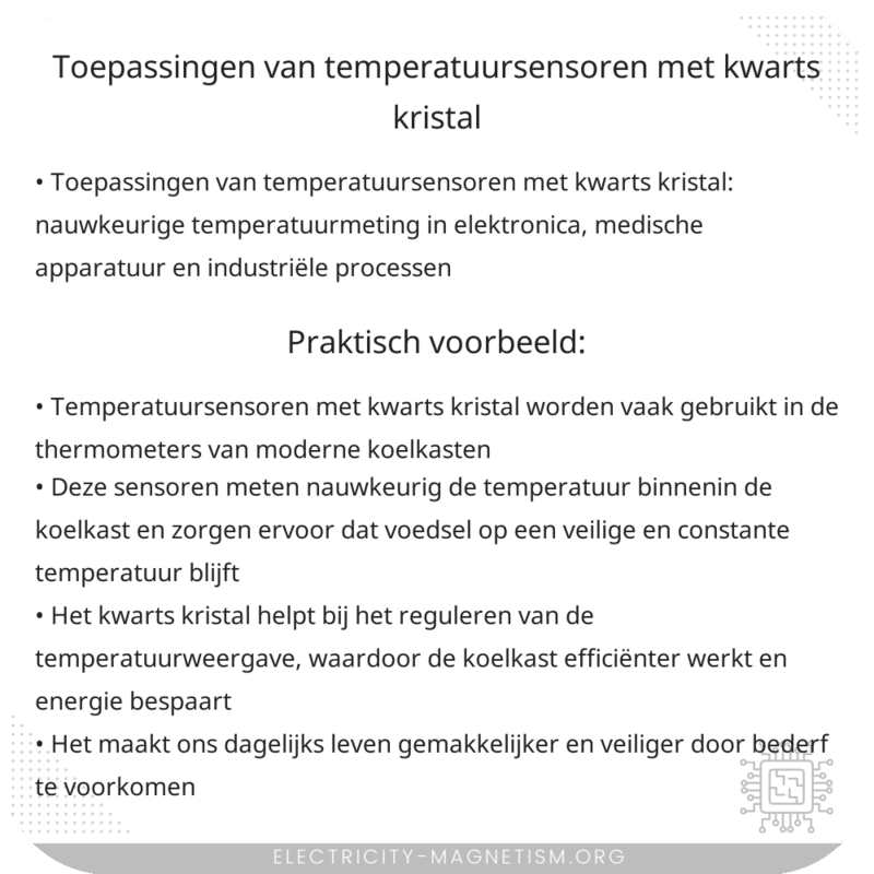 Toepassingen van Temperatuursensoren met Kwarts Kristal
