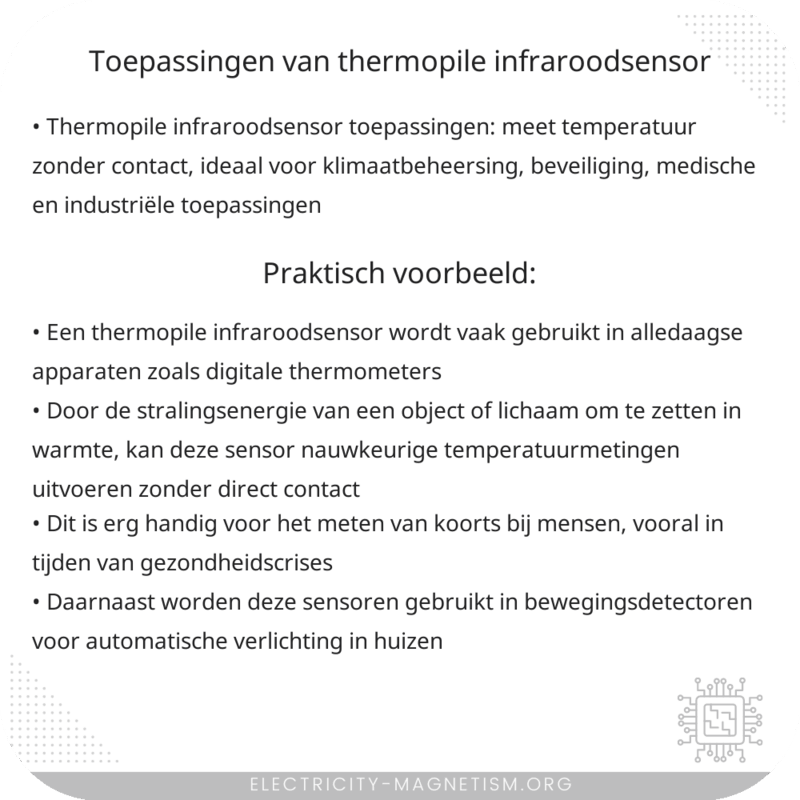 Toepassingen van Thermopile Infraroodsensor