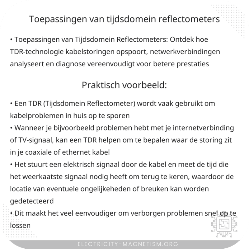 Toepassingen van Tijdsdomein Reflectometers