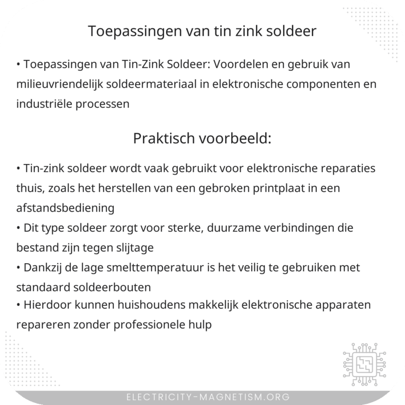 Toepassingen van Tin-Zink Soldeer