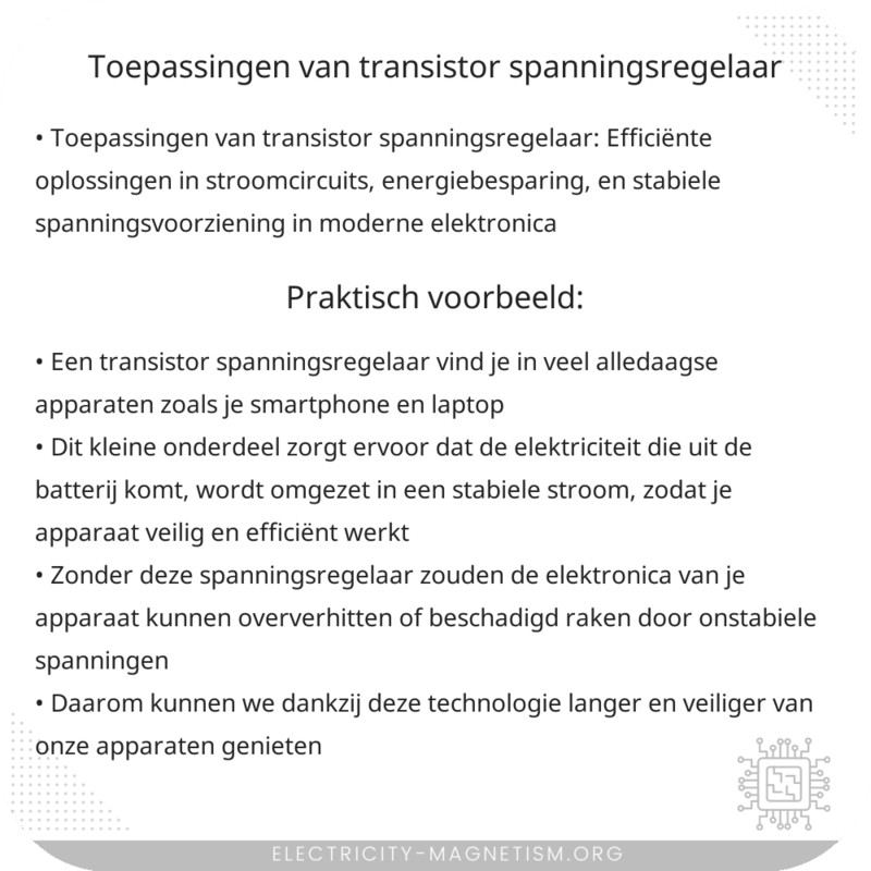 Toepassingen van Transistor Spanningsregelaar