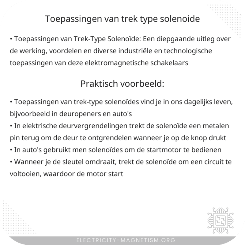 Toepassingen van Trek-Type Solenoïde