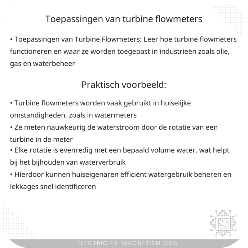 Toepassingen van Turbine Flowmeters