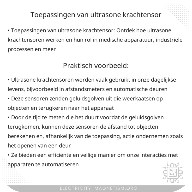 Toepassingen van Ultrasone Krachtensor