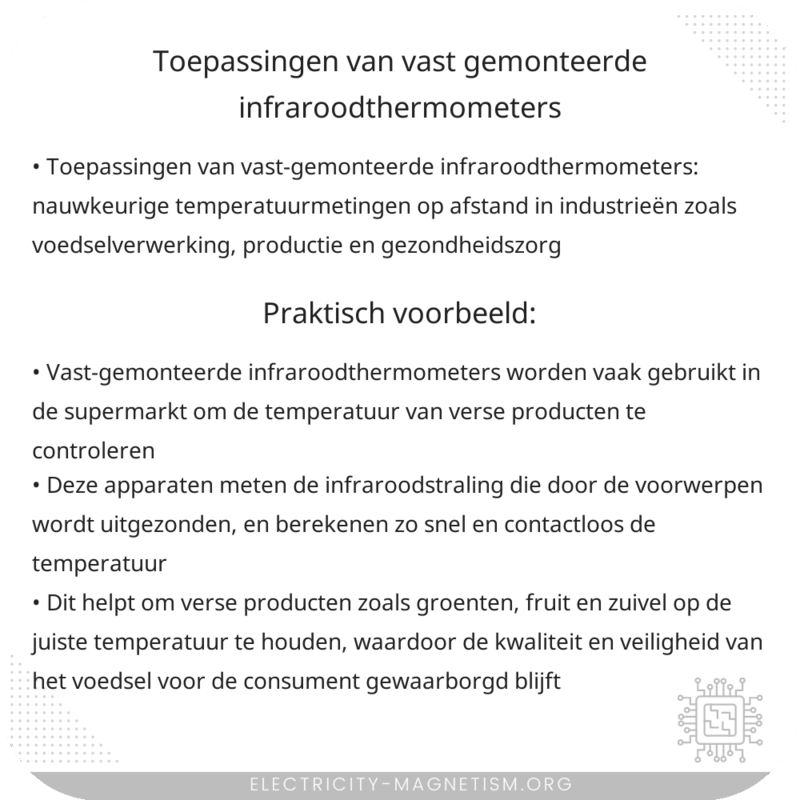 Toepassingen van Vast-gemonteerde Infraroodthermometers