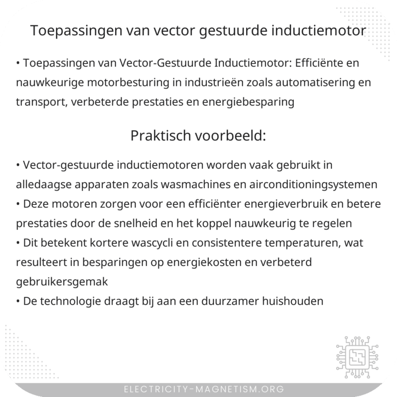 Toepassingen van Vector-Gestuurde Inductiemotor