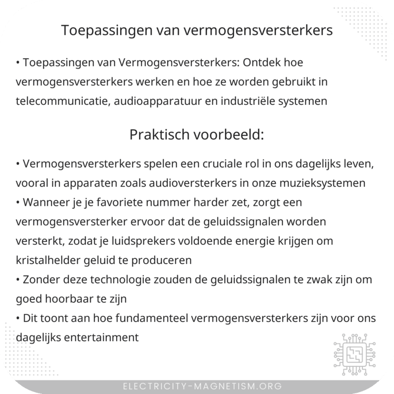 Toepassingen van Vermogensversterkers