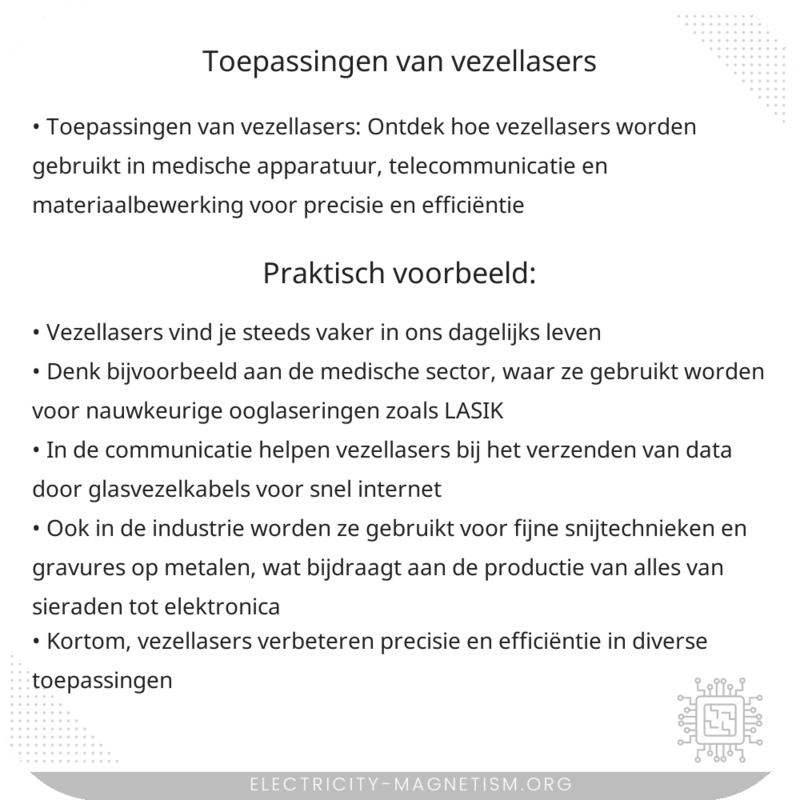 Toepassingen van Vezellasers