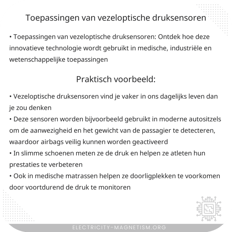 Toepassingen van Vezeloptische Druksensoren