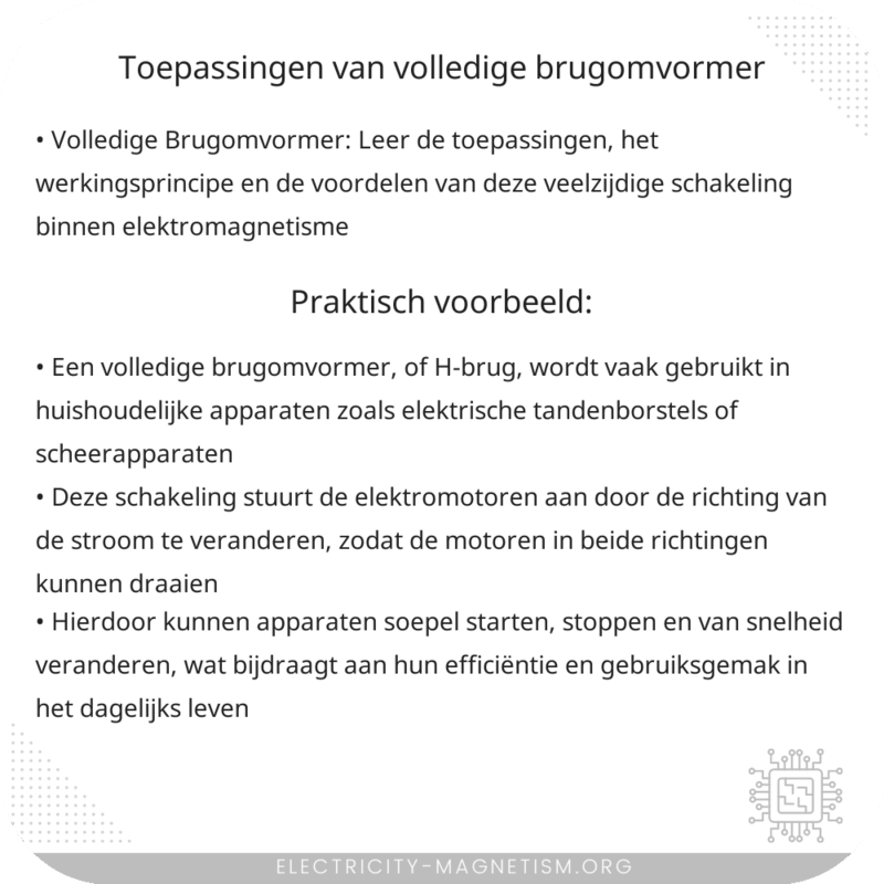 Toepassingen van Volledige Brugomvormer