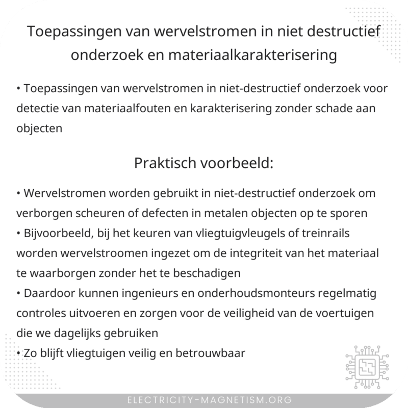 Toepassingen van wervelstromen in niet-destructief onderzoek en materiaalkarakterisering