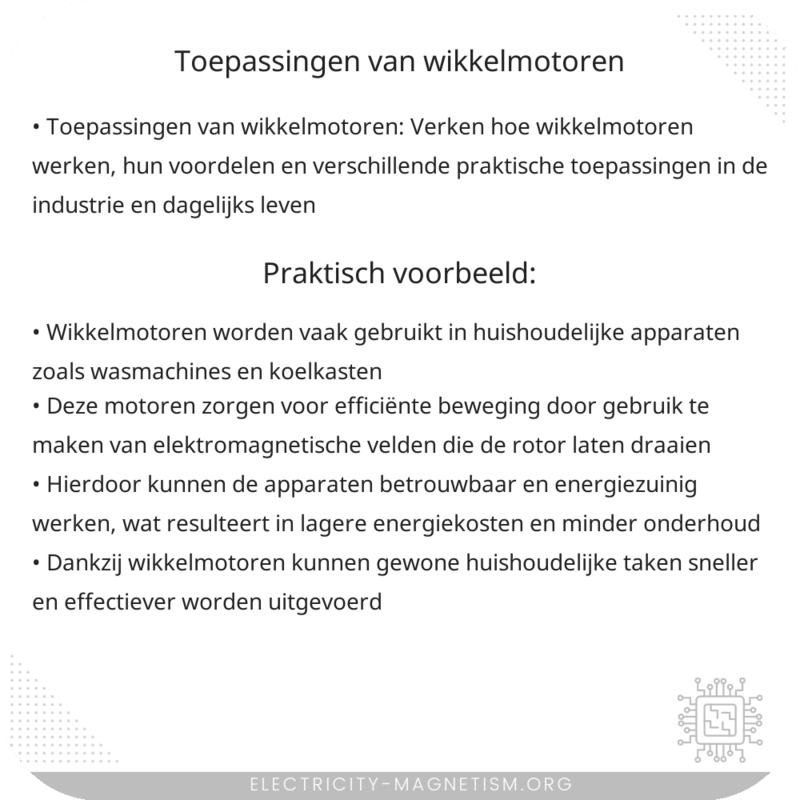 Toepassingen van Wikkelmotoren