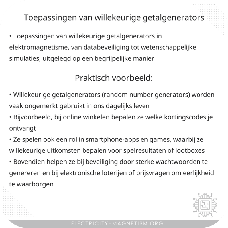 Toepassingen van Willekeurige Getalgenerators