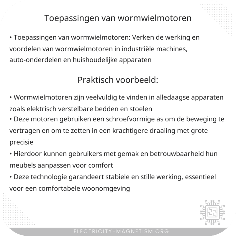 Toepassingen van Wormwielmotoren