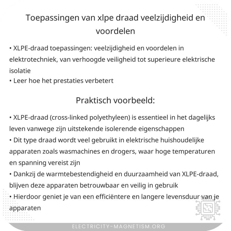 Toepassingen van XLPE-draad: Veelzijdigheid en Voordelen