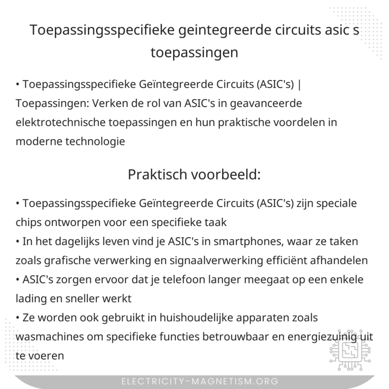 Toepassingsspecifieke Geïntegreerde Circuits (ASIC's) | Toepassingen