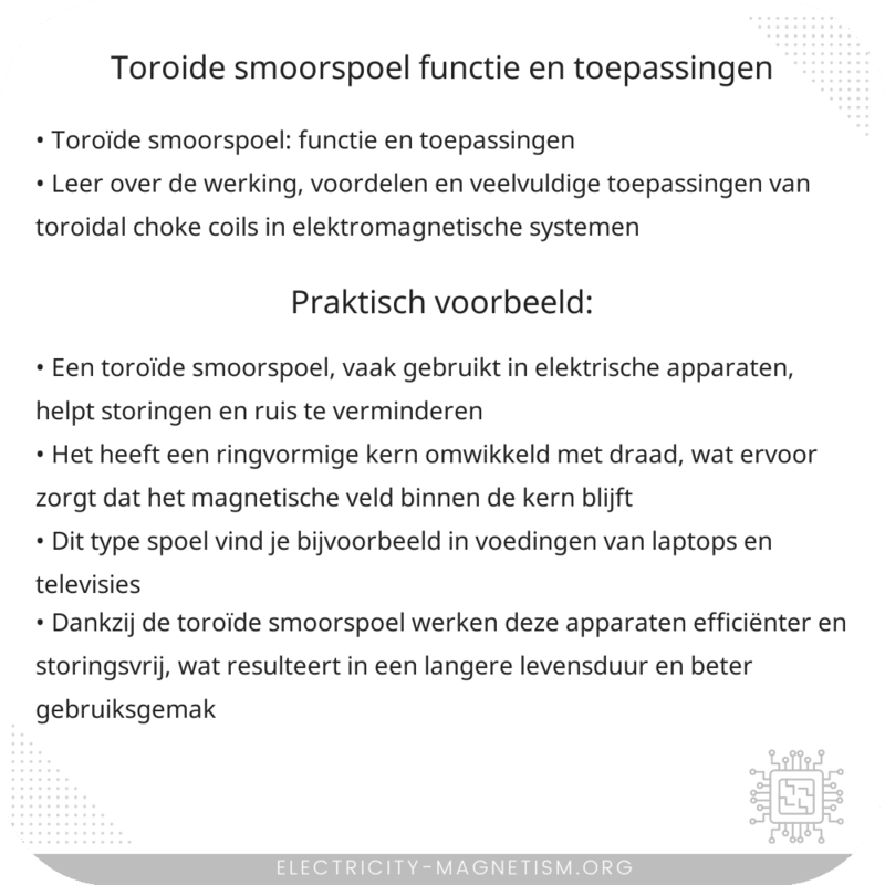 Toroïde Smoorspoel | Functie en Toepassingen