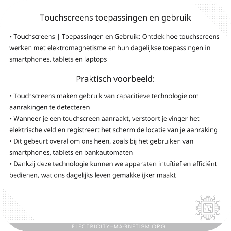 Touchscreens | Toepassingen en Gebruik