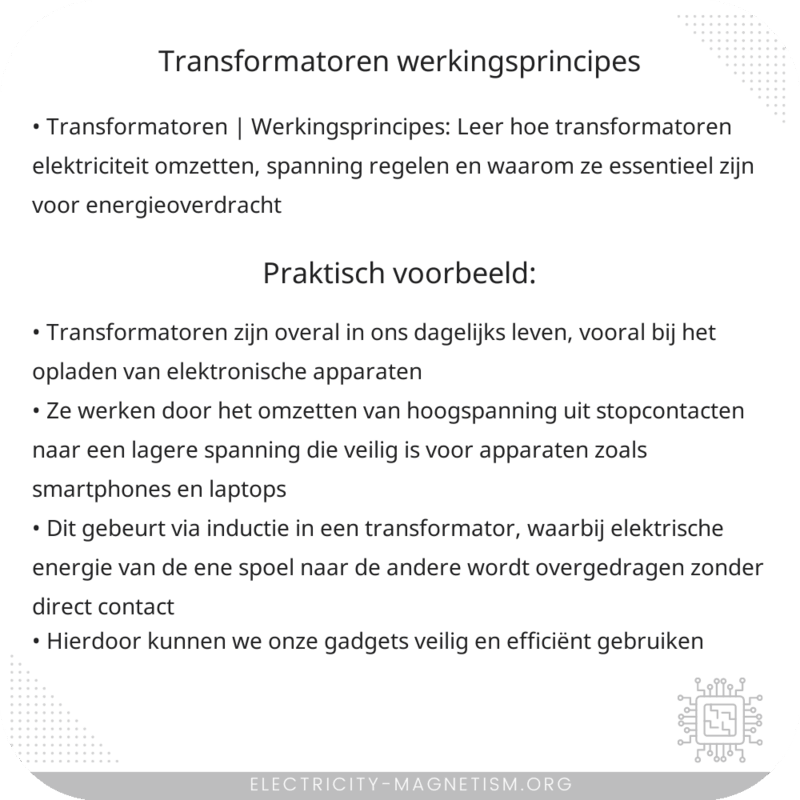Transformatoren | Werkingsprincipes
