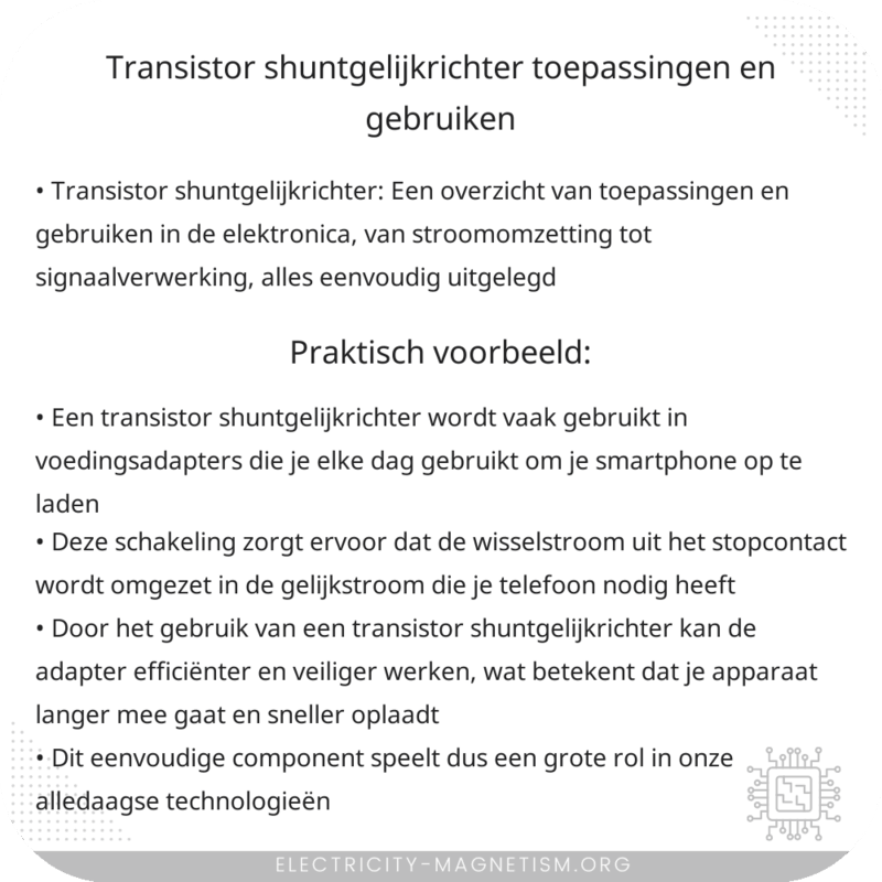 Transistor Shuntgelijkrichter | Toepassingen en Gebruiken