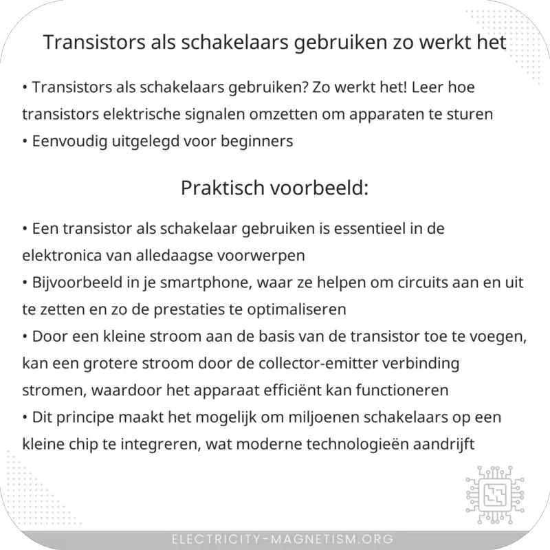 Transistors als schakelaars gebruiken? Zo werkt het!