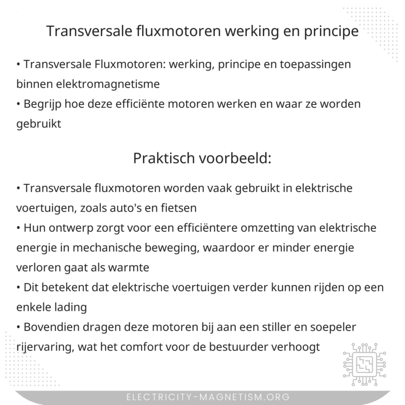 Transversale Fluxmotoren | Werking en Principe