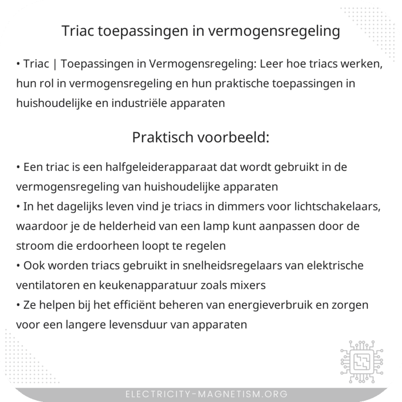 Triac | Toepassingen in Vermogensregeling