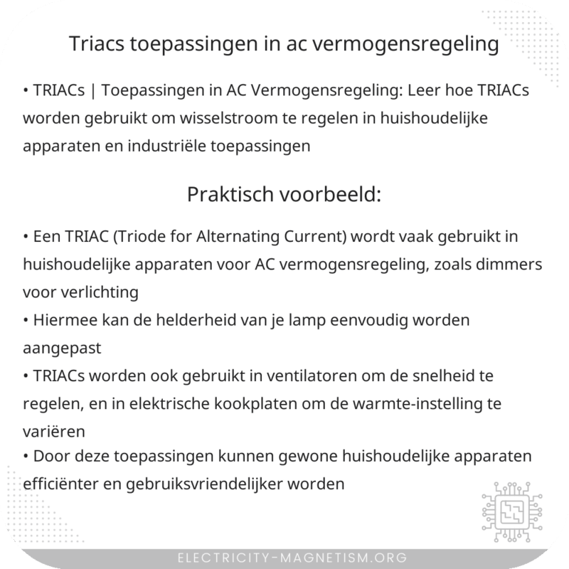 TRIACs | Toepassingen in AC Vermogensregeling