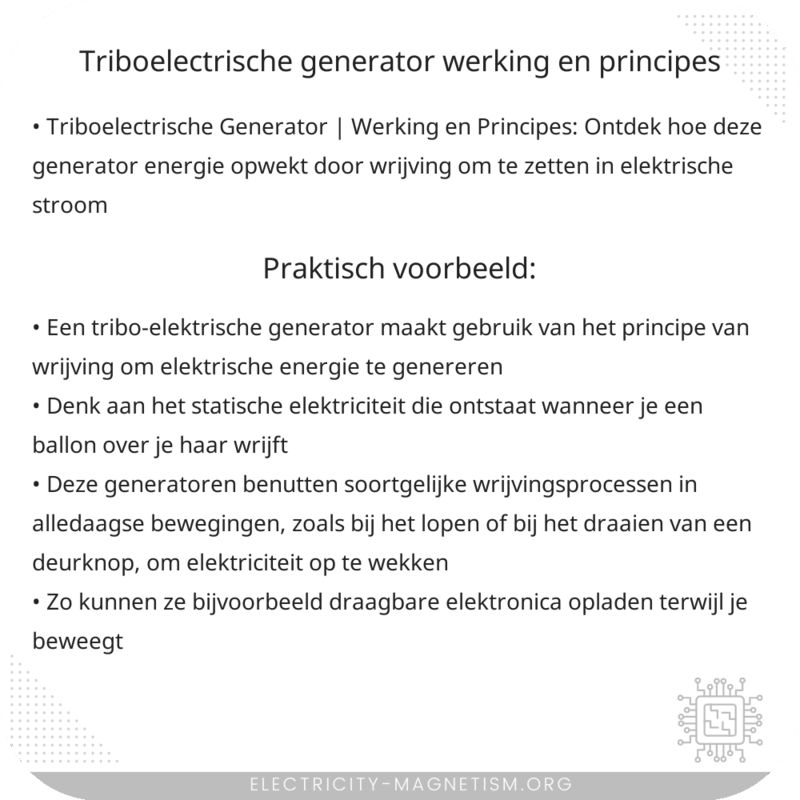 Triboelectrische Generator | Werking en Principes