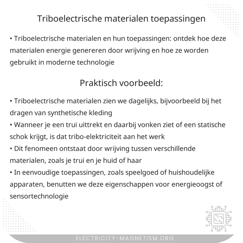 Triboelectrische Materialen | Toepassingen
