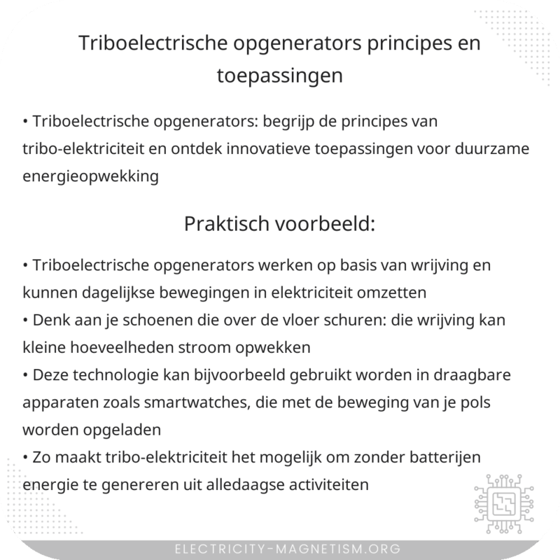 Triboelectrische Opgenerators | Principes en Toepassingen