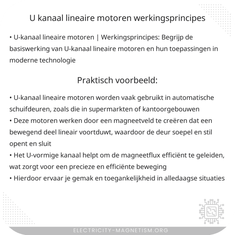 U-kanaal lineaire motoren | Werkingsprincipes